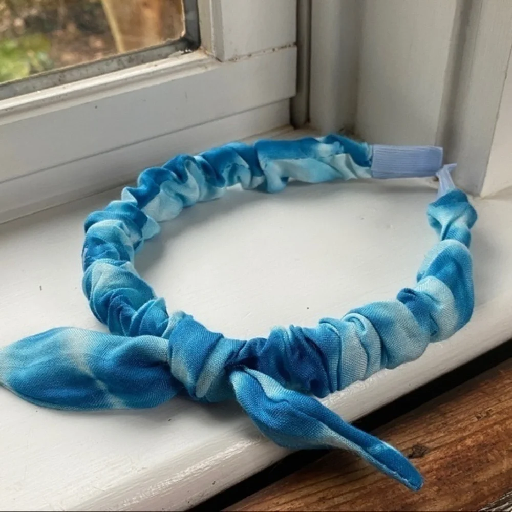Anthropologie Blue Tie Dyed Headband